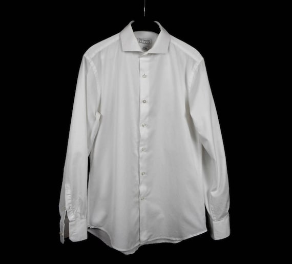 Guy Laroche Men's Shirt, White Dress Shirt, 100% Cotton Button