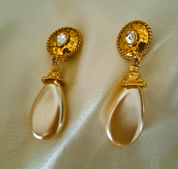 Orecchini Vintage A Forma Di Scarabeo Con Perle Pendenti – Lunghi, In Lega E Zirconi, Per Halloween E Feste A Tema Gotico - 3