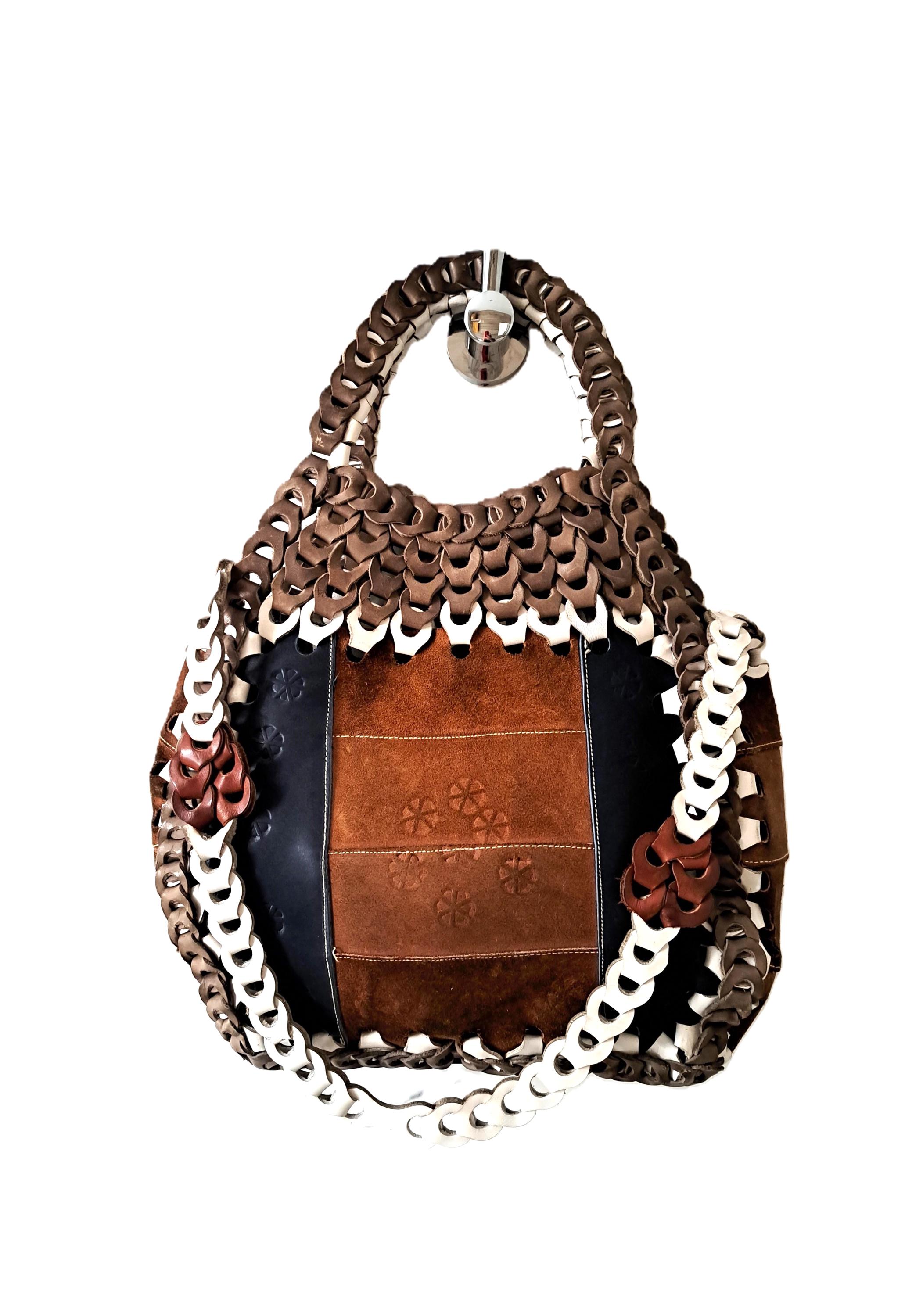 Vintage Braided Tricolor Leather Shoulder Bag - Etsy