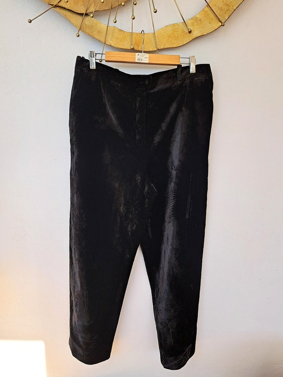 Vintage 80s Sonia Rykiel Velvet Pants Black Wide L