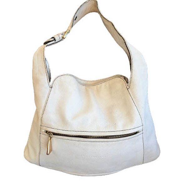 Vintage Coccinelle tas, hobo tas, witte lederen Italiaanse handtas