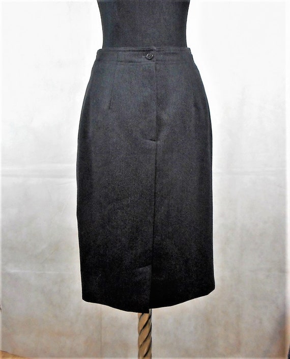 Vintage 90's Karl Lagerfeld Skirt,  Black Wool Cl… - image 5