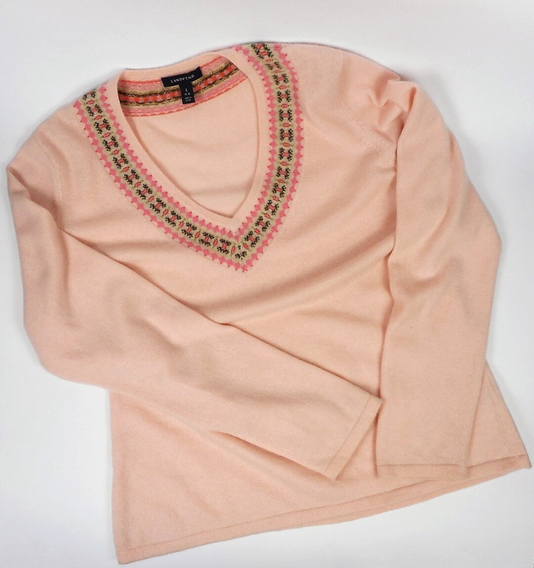 Vintage Femme 100 Cachemire Rose Pale Pull Grand Etsy France