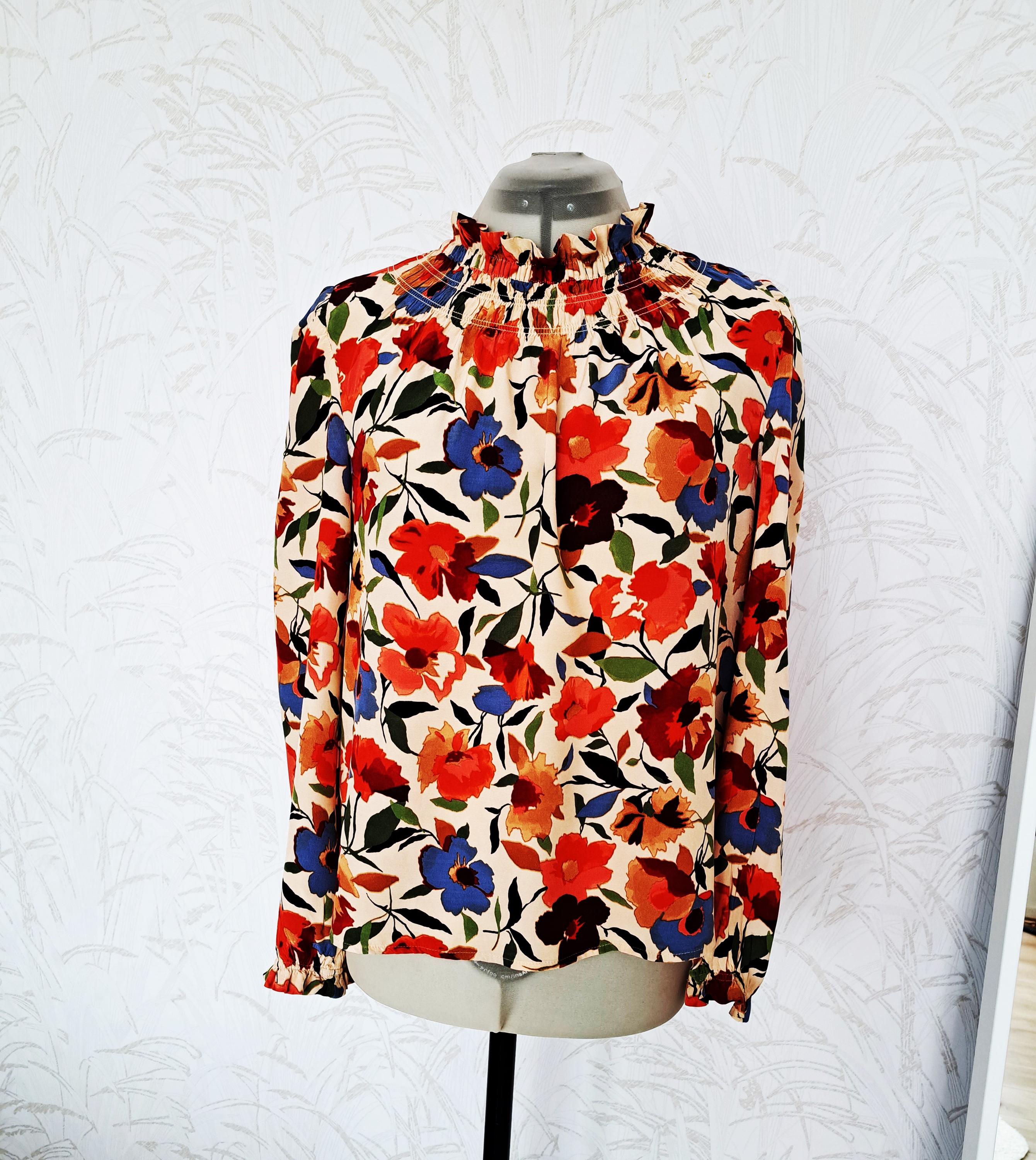 Comptoir des Cotonniers リッチフローラルプリントブラウス 長袖 