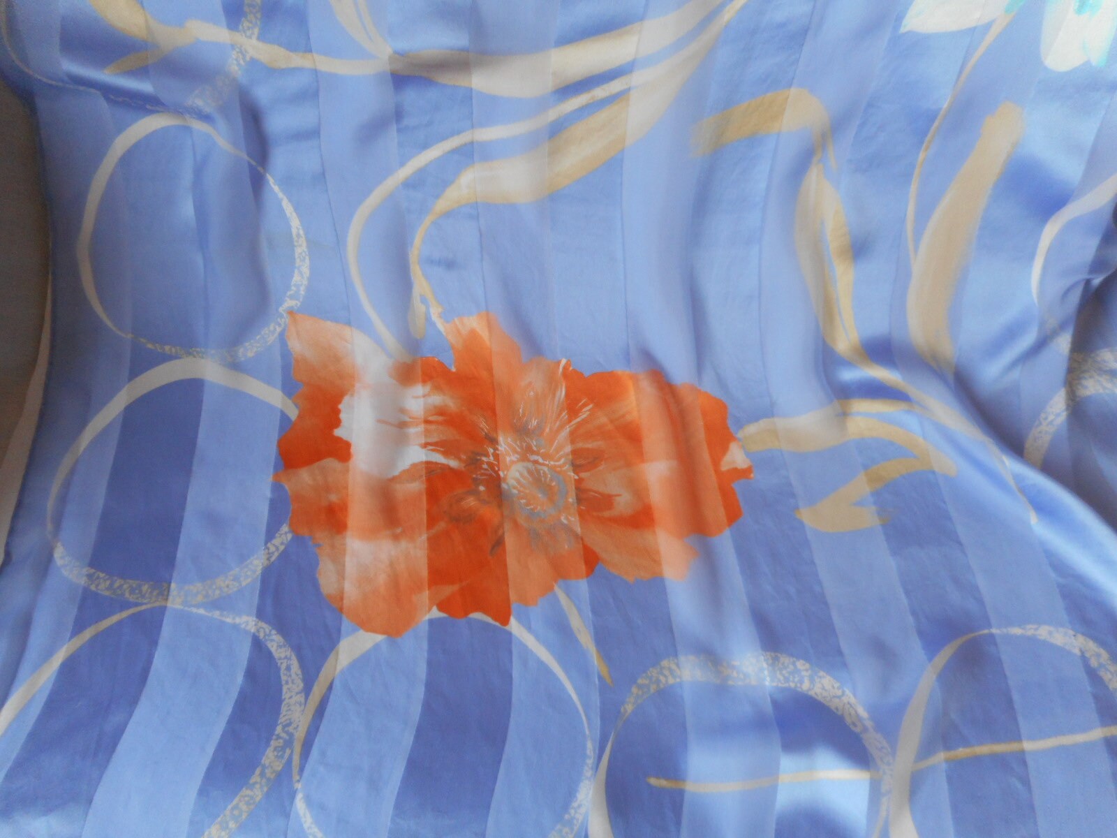 Foulard En Soie 100% Lombagine Vintage - Motif Floral Multicolore - Style Bandana/carré - Occasion