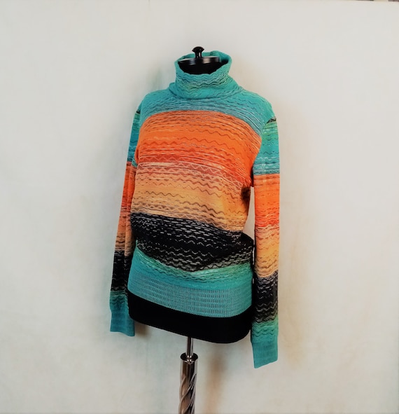 Missoni Sport Turquoise Rusty Knit Long Sleeve Swe