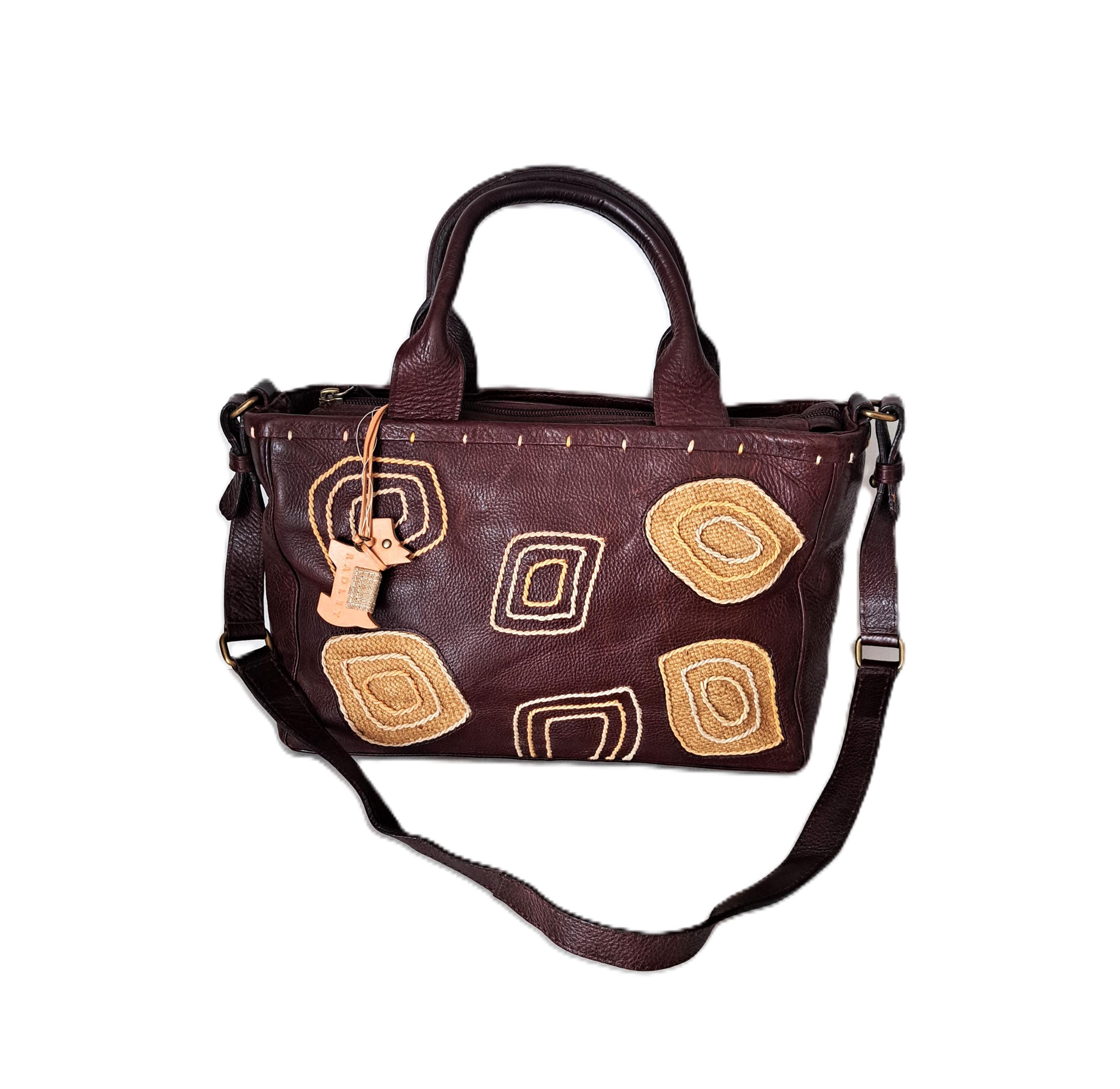 Sac à Main Radley Farningham En Cuir Neuf Avec étiquettes - Couleur écru, Double Poignée