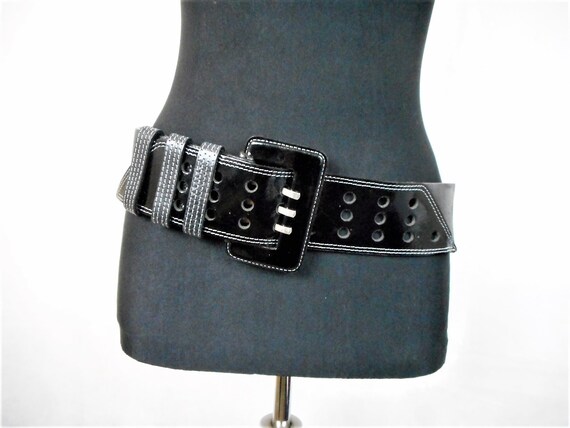 diesel black leather belt