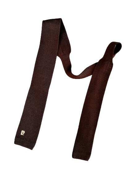 Cravate Homme Vintage PIERRE CARDIN Marron - Occasion - Pour Tenue Business Formelle
