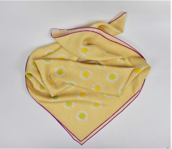 Vintage Silk Scarf, Bvlgari Silk Scarf, Bulgari, L