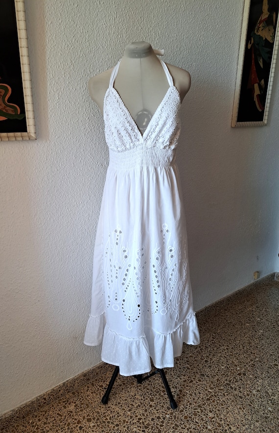 knee length dresses for ladies SERENE CUTWORK LACE DRESS – Susan Lawrence Website main image 1