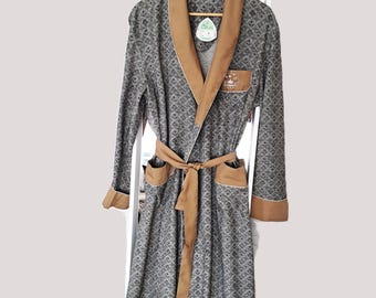 Vintage Mens Robe Health of Shanghai China Retro Print Rayon/Spun, Deadstock M