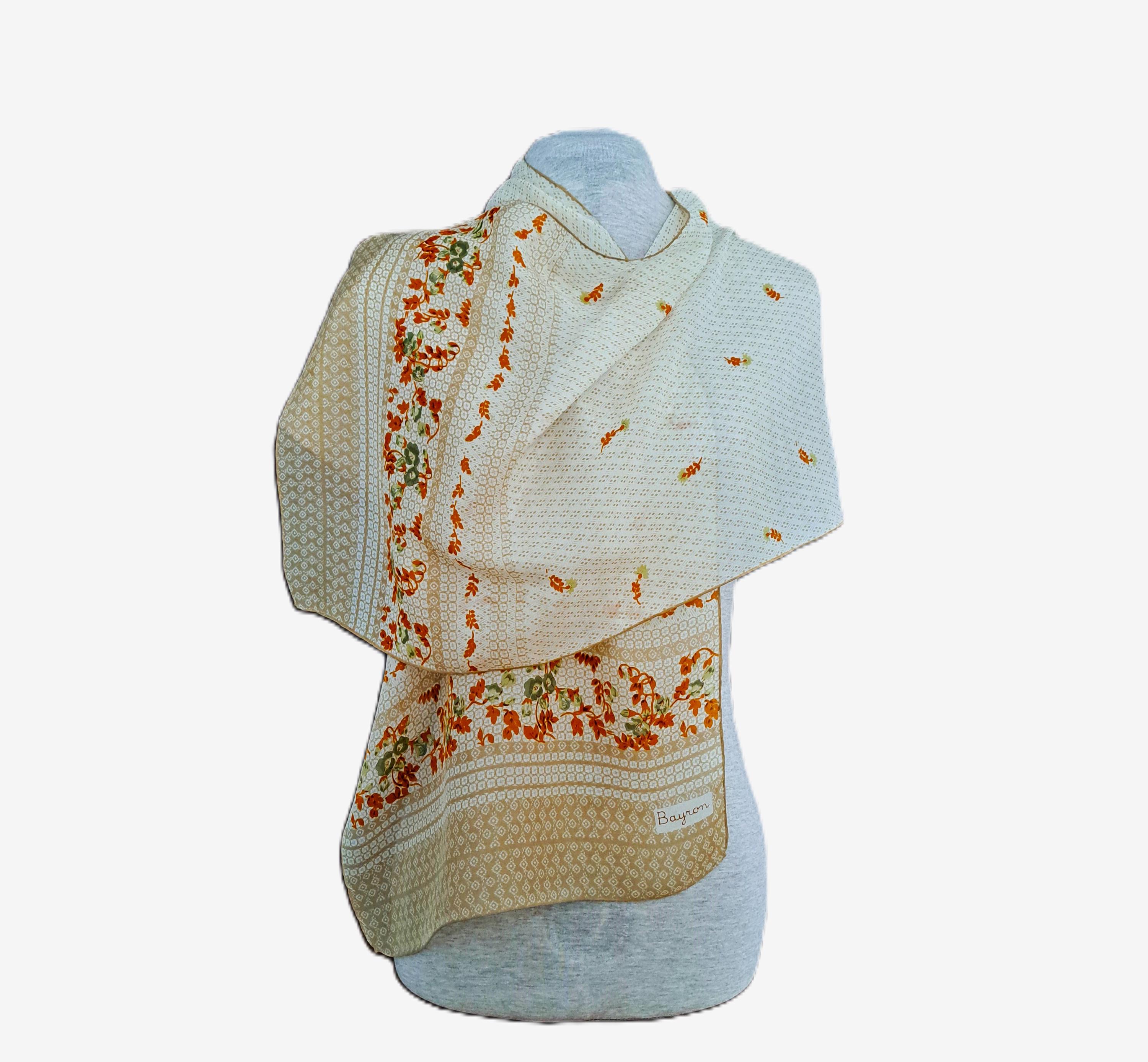 Foulard/Carré/Shawl★Foulard BAYRON en soie★hand rolled-49g