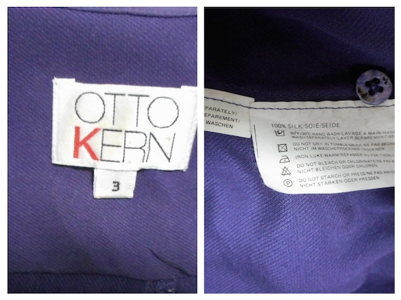 Vintage 90s Silk Jacket Otto Kern Purple Bomber B… - image 10