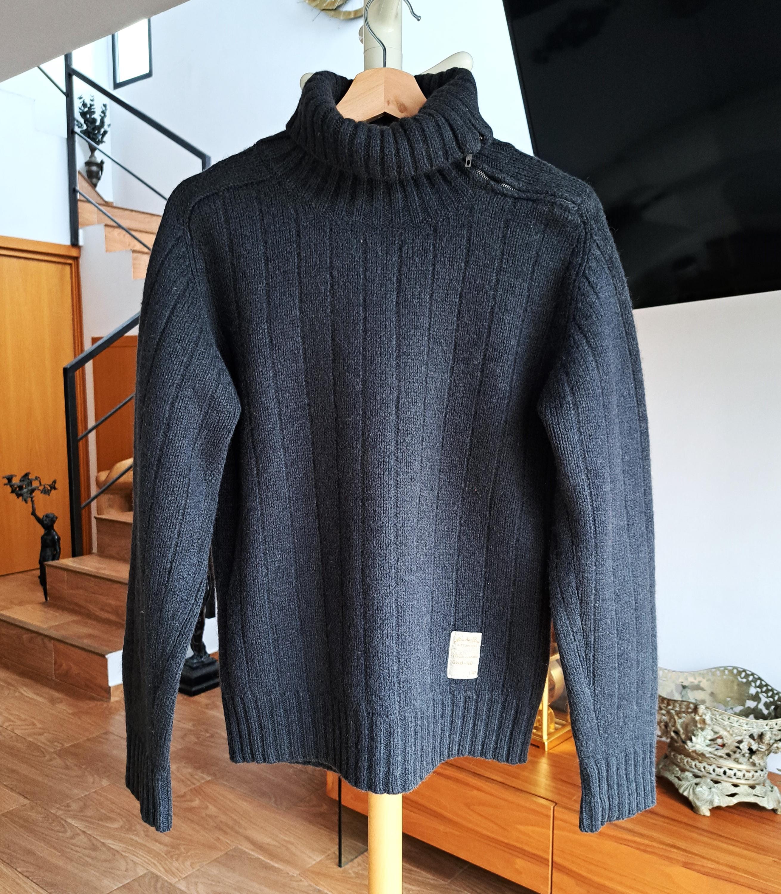 DIESEL ニット Vintage Diesel Wool Sweater: Men's Zipped Turtleneck, Size L - Etsy