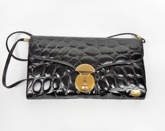 Vintage Bon Gout Black Shoulder Clutch Bag