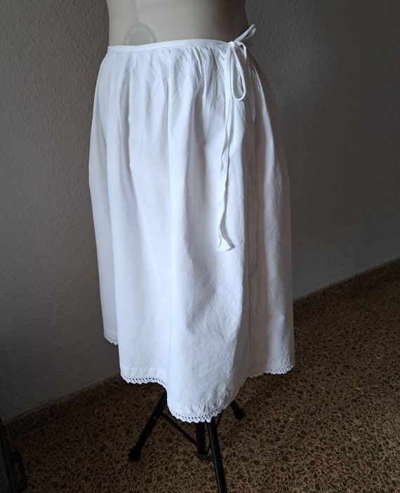 1900s Antique French White Cotton Skirt