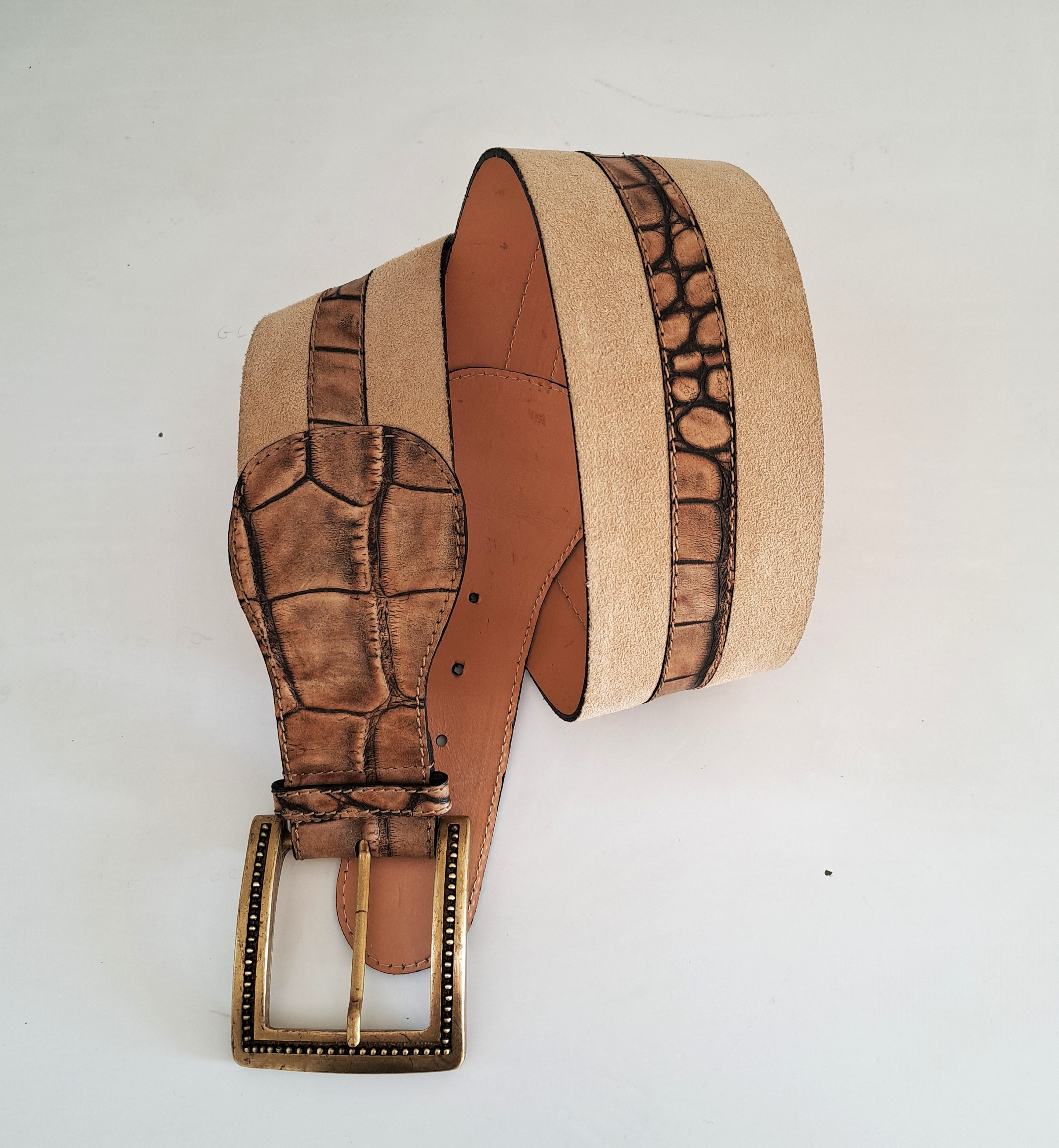 Hooey Belts Brown Basket Weave Embossed Leather Duty Belt MADE IN