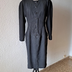 Vintage 90s Karl Lagerfeld Dress, Black Silk Dress, Mid-length Dress, Designer Clothing, Silk Dress, Faded Black Dress, Karl Lagerfeld