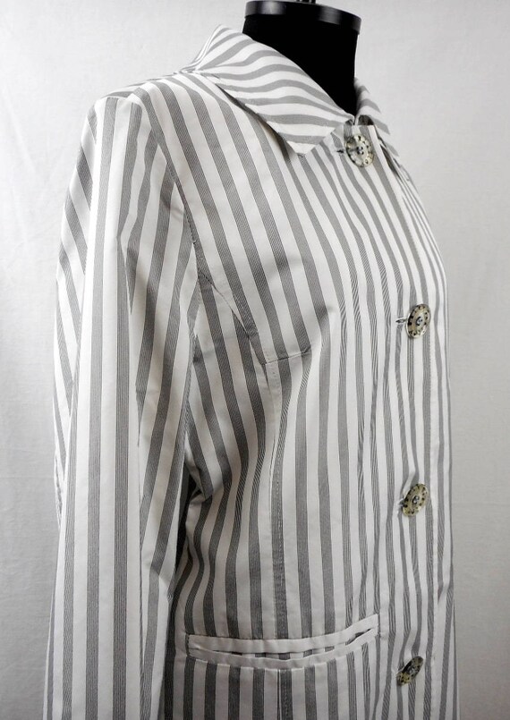 Vintage Betty Barclay Jacket Black & White Stripe… - image 4