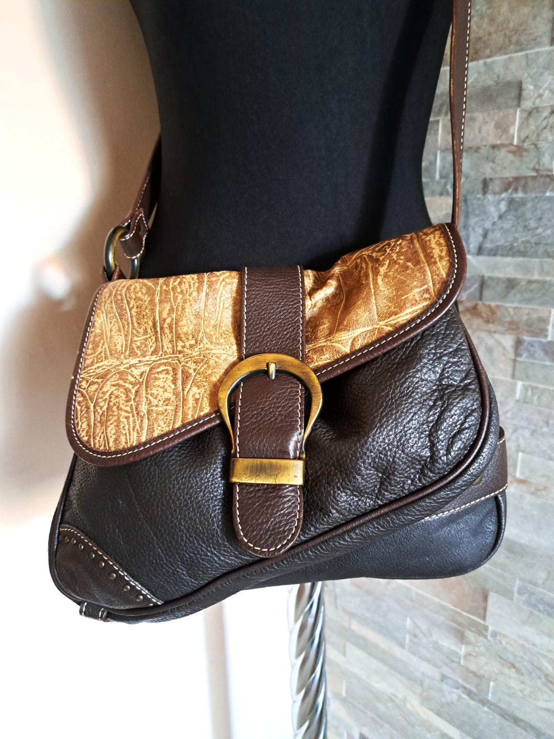 Women's Vintage Denim Saddle Bag