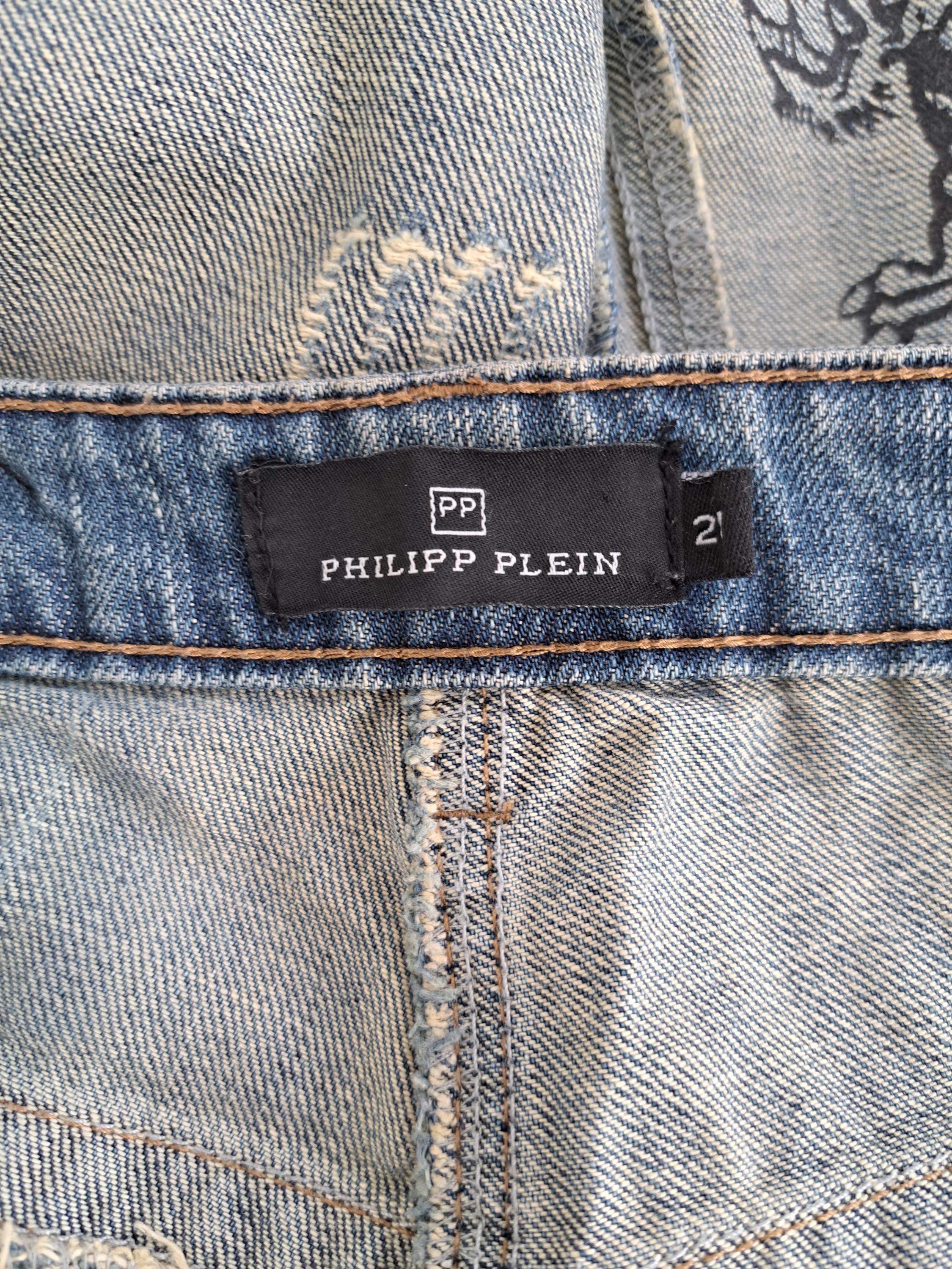 Philipp Plein Blue Jeans Straight Leg Skulls Jeans Vintage Made in