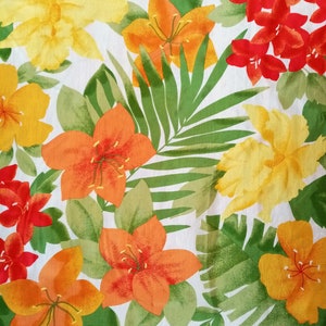 Vintage Yellow Green Orange Flowers Printed Silk Scarf, Toccare Square Silk Scarf image 3