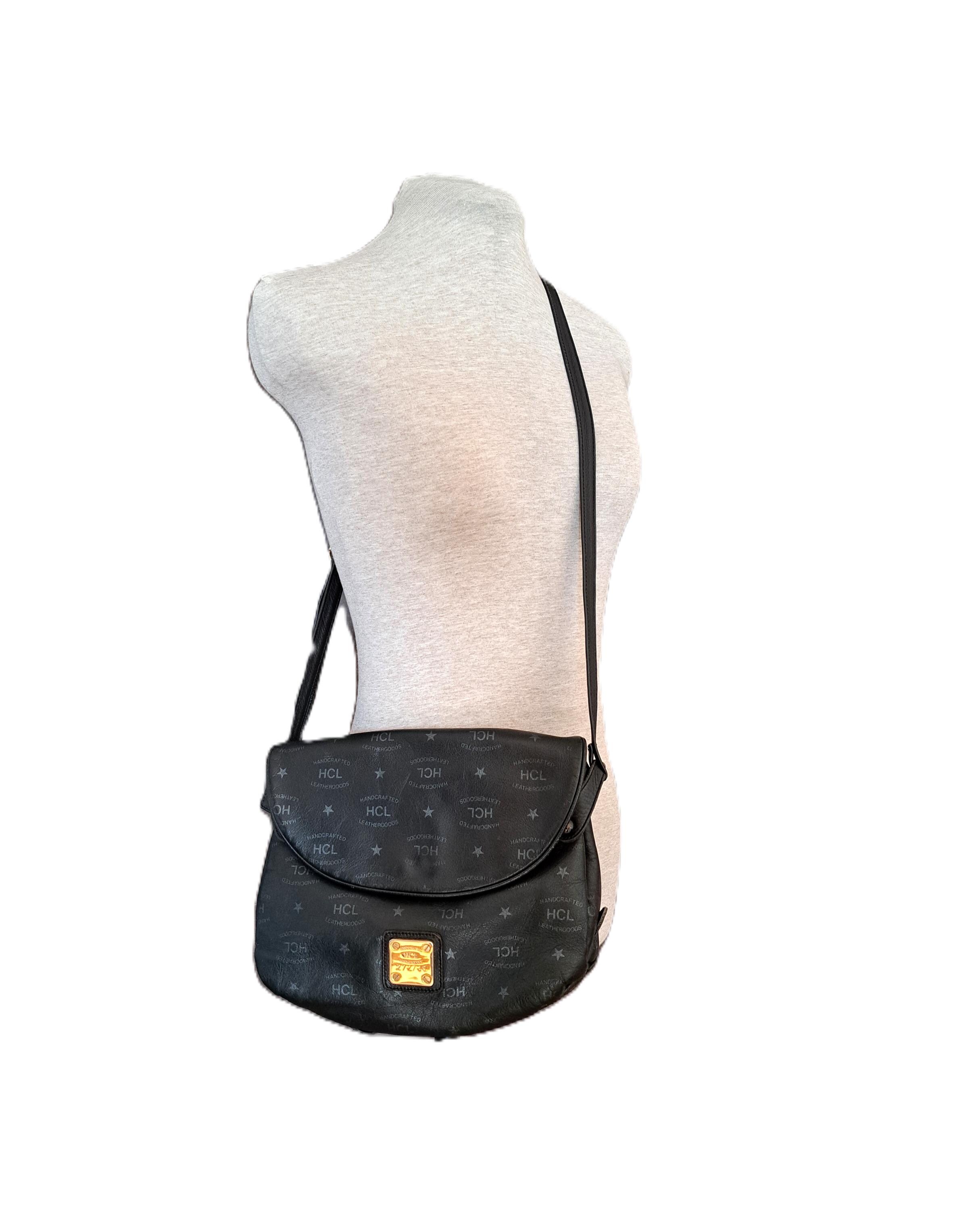 HCL Signature  Black Leather Zip Pocket Backpack Vintage Bag Made in Germany Vintage HCL Shoulder Bag – Clothes Heaven Since 1983 main image 3
