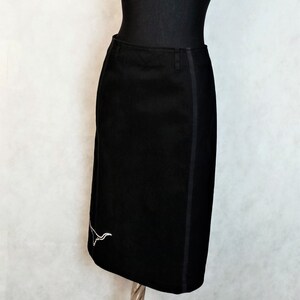 Moschino Black Skirt, Cheap Chic Vintage Wool Lana Pencil