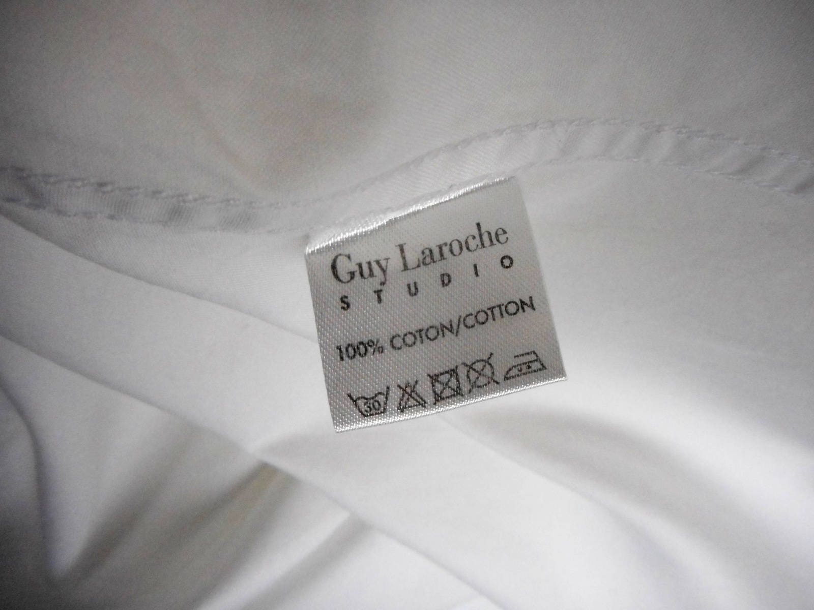 Robe Vintage Guy Laroche Taille S – Noir Et Blanc Pois, Coton, Taille Ajustée, Occasion Bon état