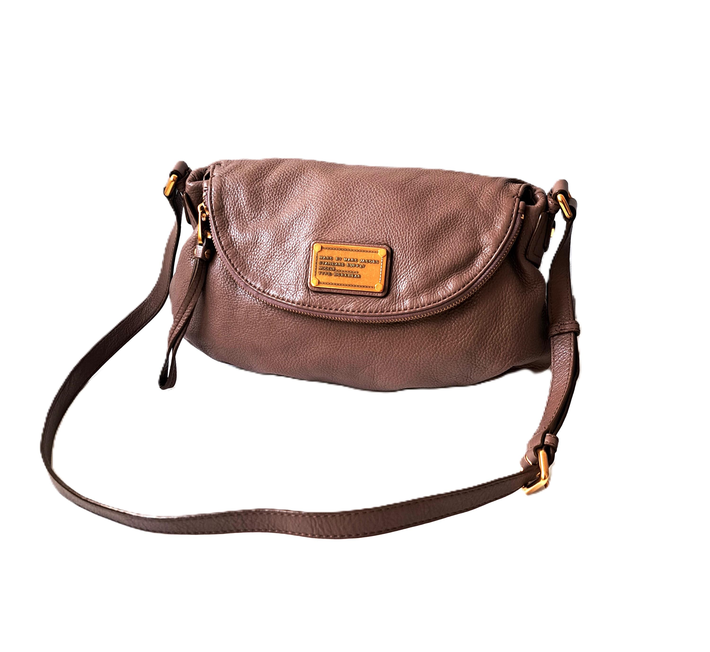 Vintage Marc Jacobs Crossbody Bag Dark Taupe Leather, Designer