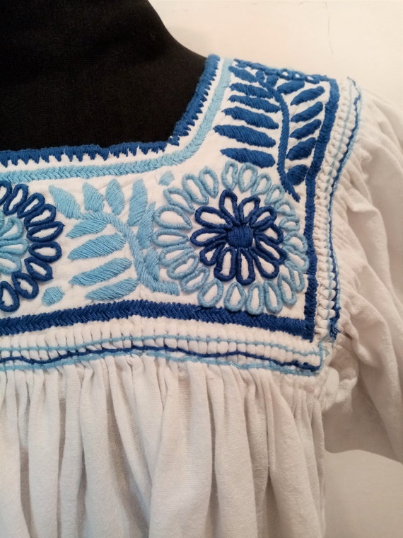 Antique Hand Embroidered Dress, Ethnic Rustic Sty… - image 9