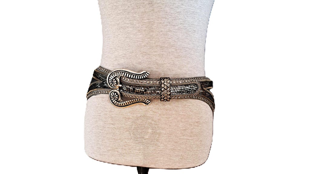 タ*コ様 kippys ベルト Vintage Kippys Crystal Belt -asymmetric Western Glam - Etsy Israel