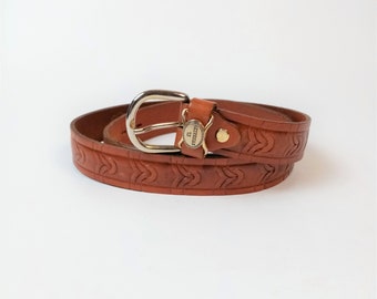 El Sombrero by Dream's Belt Vintage Brown Leather Belt Genuine Leather Men's Made in Italy Retro Western Accessories