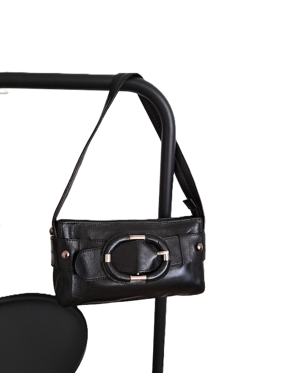Kenneth Cole Black Genuine Leather Small Shoulder Bag - Etsy
