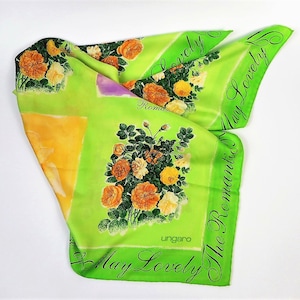 Emanuel Ungaro Silk Scarf with Roses &quot;The Romantic Rose The Rose of May Lovely&quot;