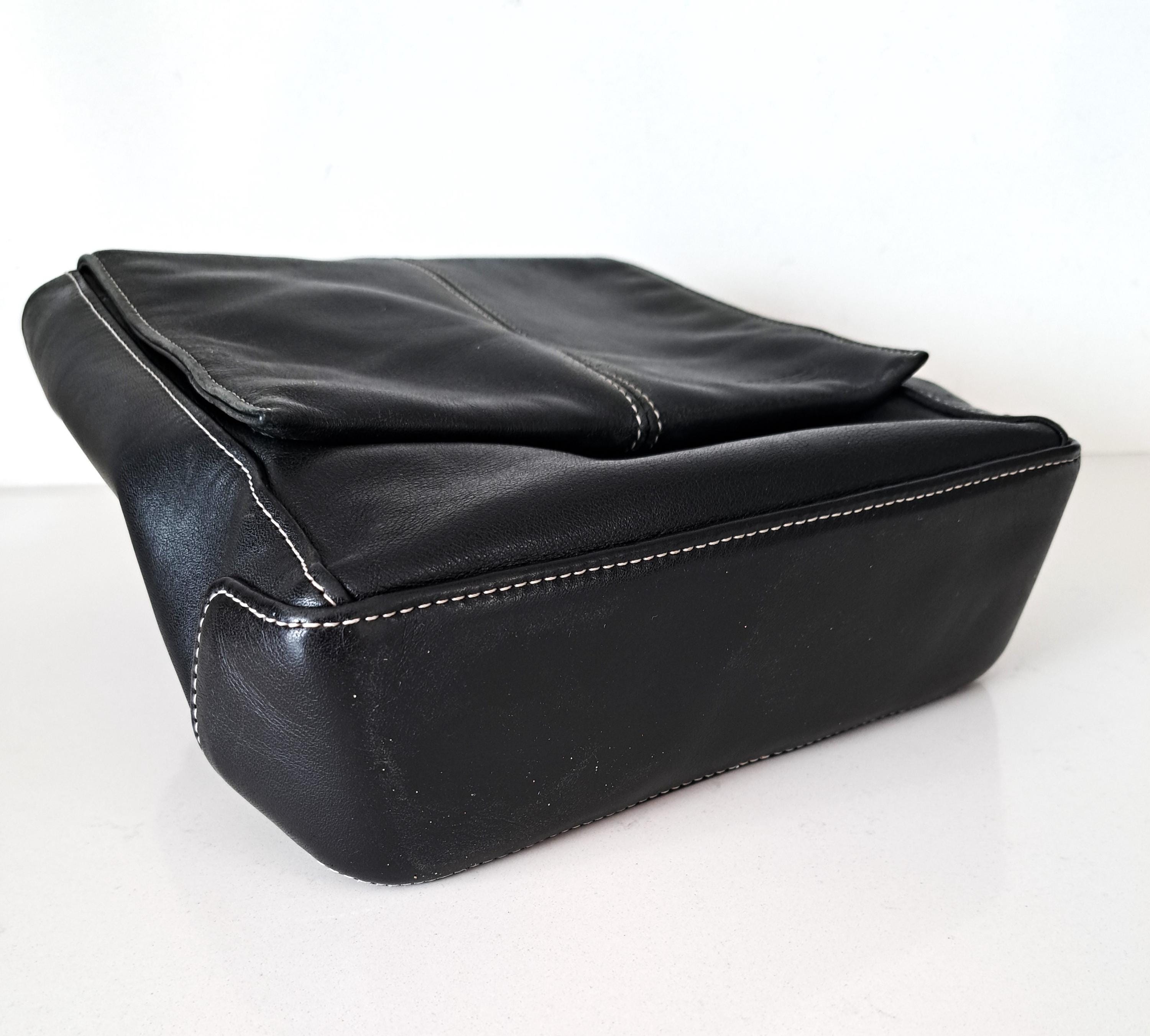 Vintage BREE Black Leather Backpack | Minimalist Designer Bag Vintage Bree Black Leather Small Backpack - Etsy main image 3