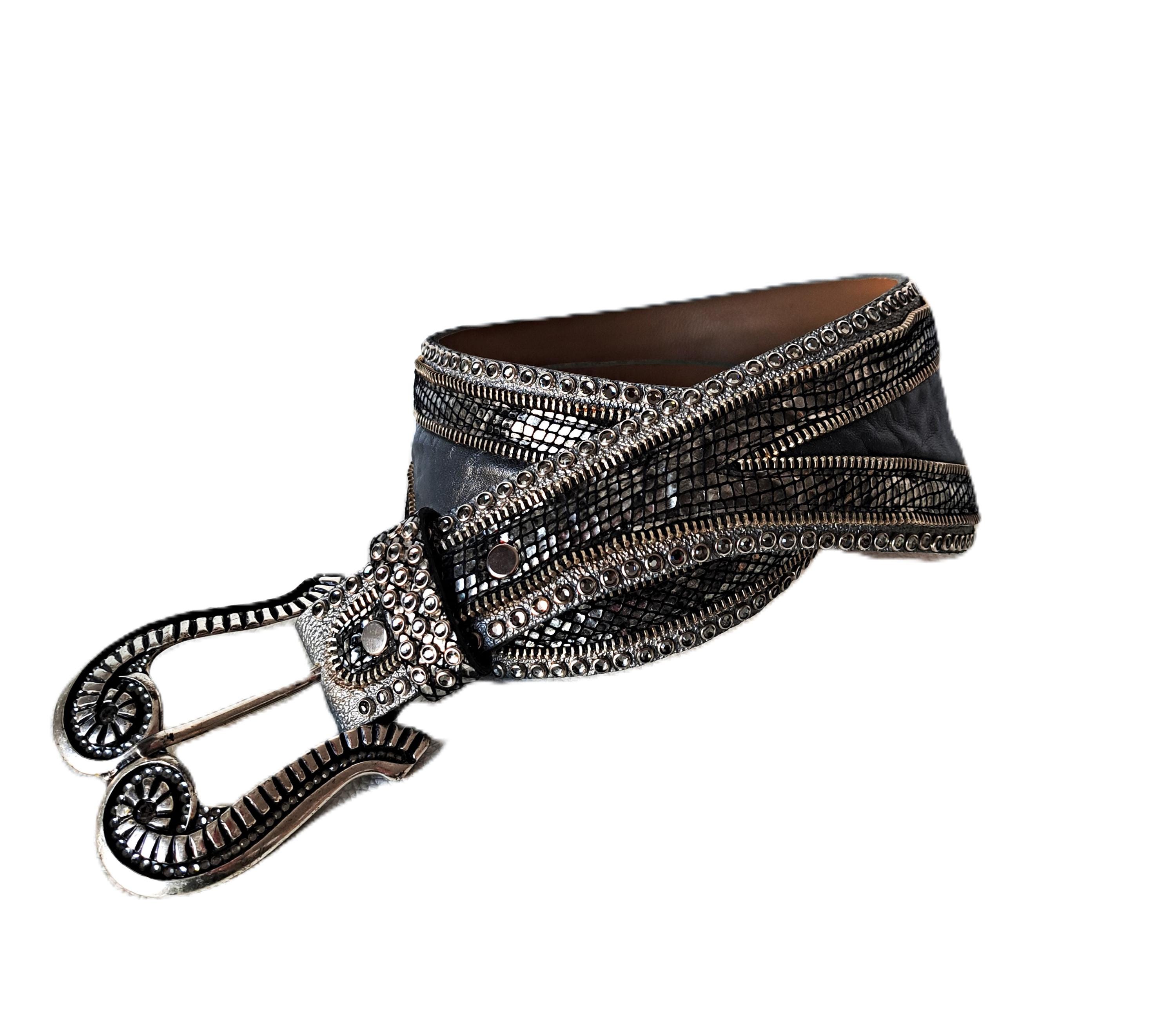 Vintage Kippys Crystal Belt -asymmetric Western Glam - Etsy Israel