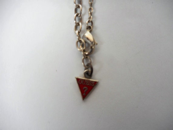 Vintage Guess Silver Tone Necklace, Guess Heart P… - image 9