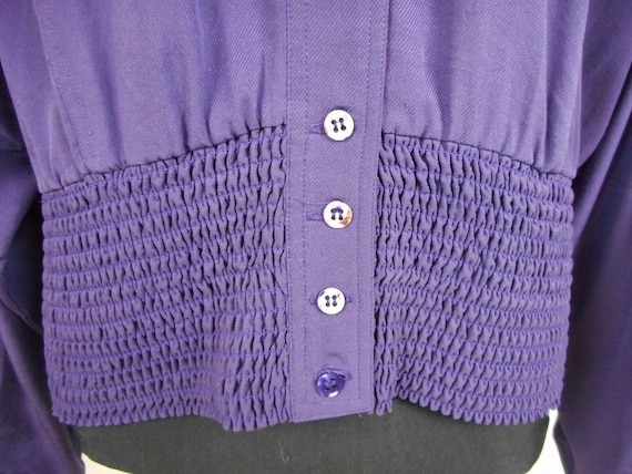 Vintage 90s Silk Jacket Otto Kern Purple Bomber B… - image 5