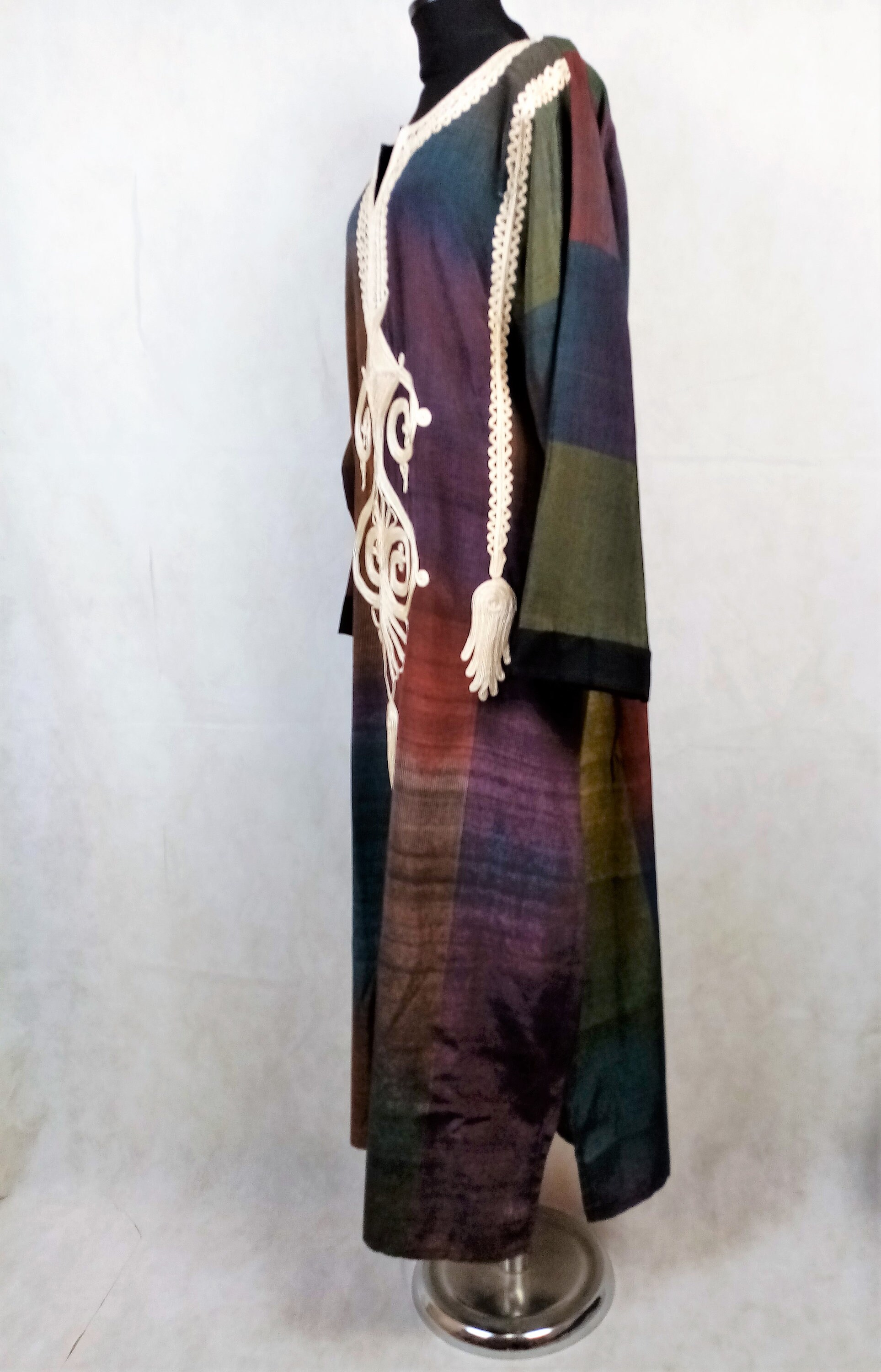 Embroidered Kaftan Dress Egyptian Cotton Kaftan Long Sleeve Etsy UK