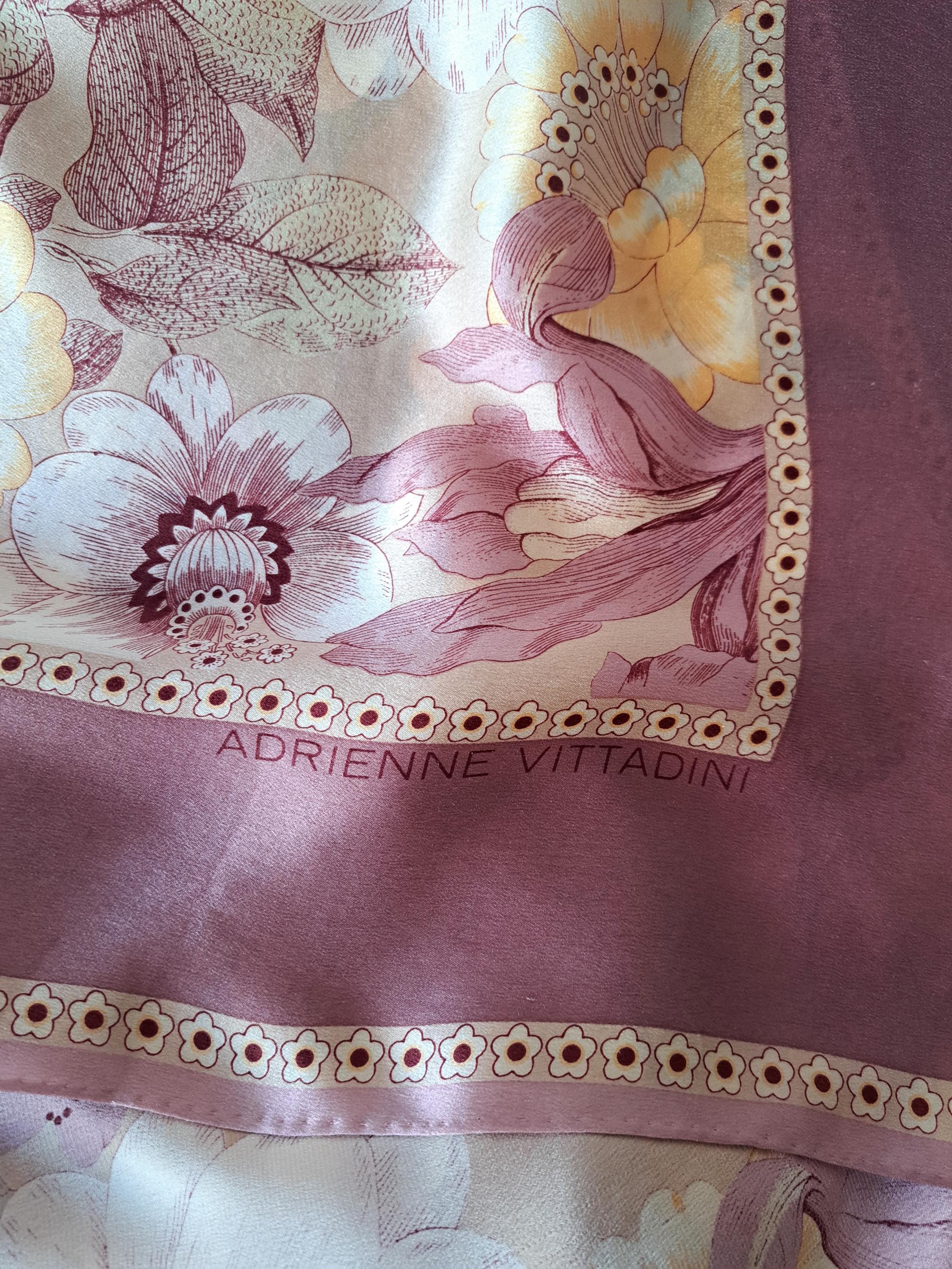 By Adrienne Vittadini VTG Silk 100% Scarf  Size 90X90 CM Adrienne Vittadini Red Silk Scarves & Wraps for Women for  main image 3