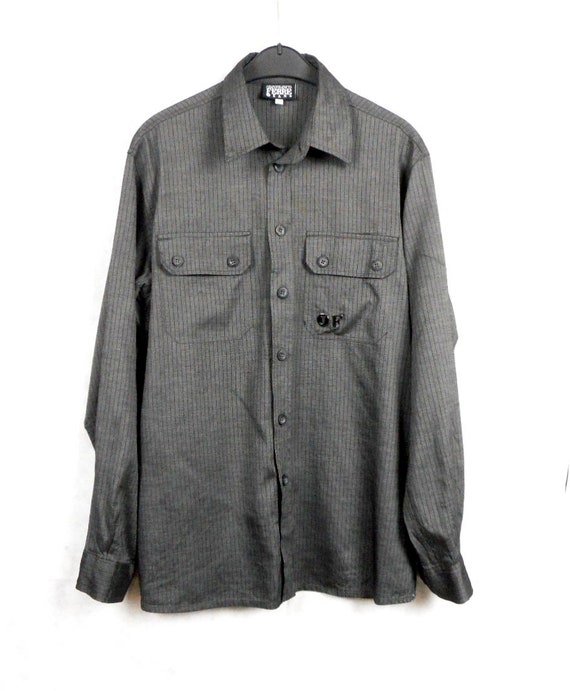 Gianfranco Ferre Black Metallic Men's Dress Shirt… - image 2