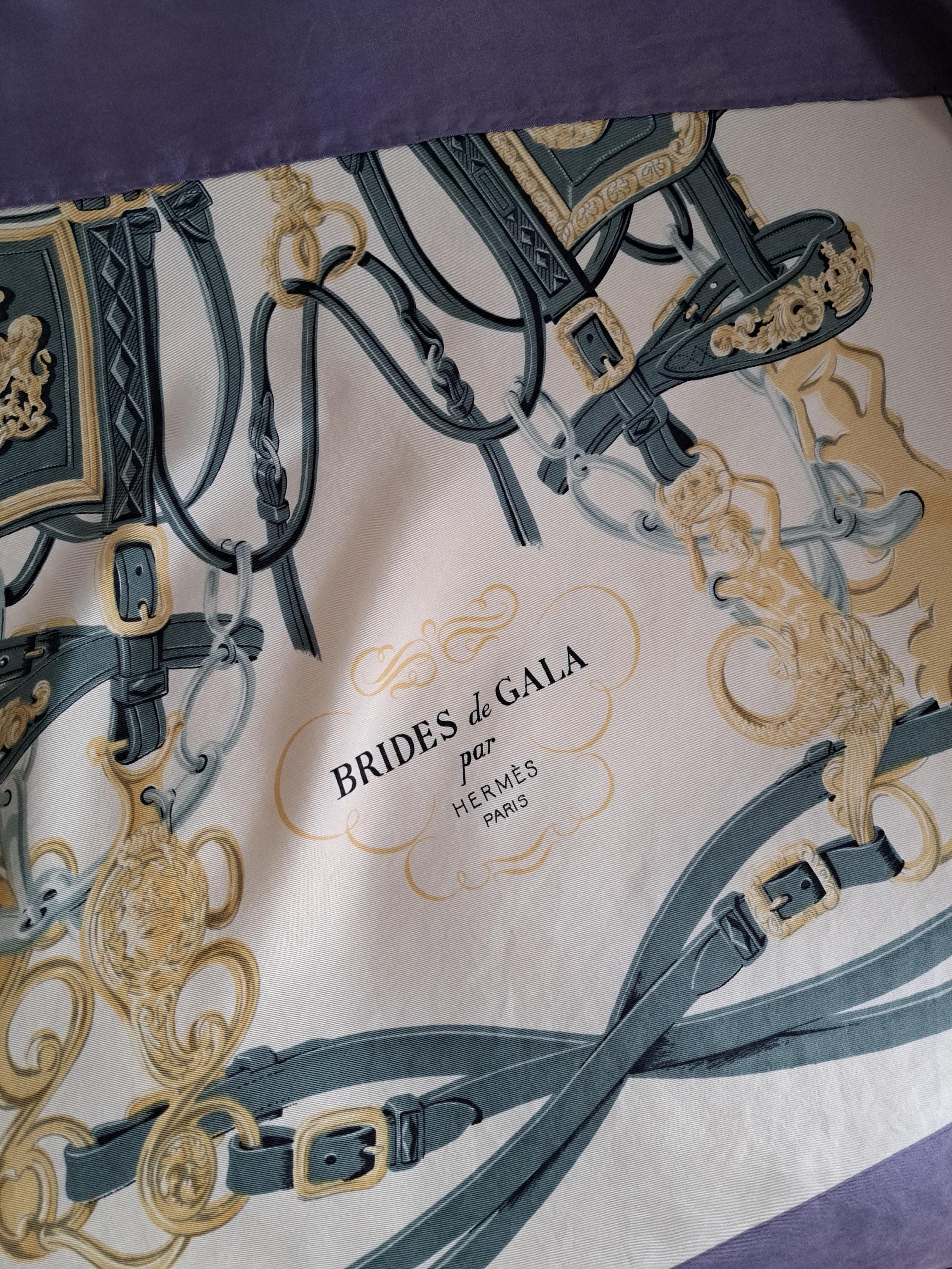 Vintage Hermes Brides De Gala Silk Scarf in Purple - Etsy