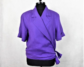 Max Mara Leinen Top Max Mara Lila Wickelbluse