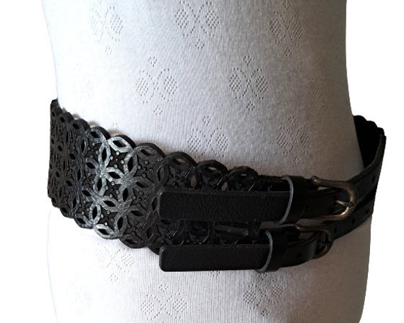 Women's Embossed Cut Out Genuine Leather Belt, Wi… - image 4