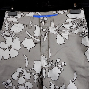 Vintage 90s Escada Sport Floral Pants: Beige White Print, Size 34