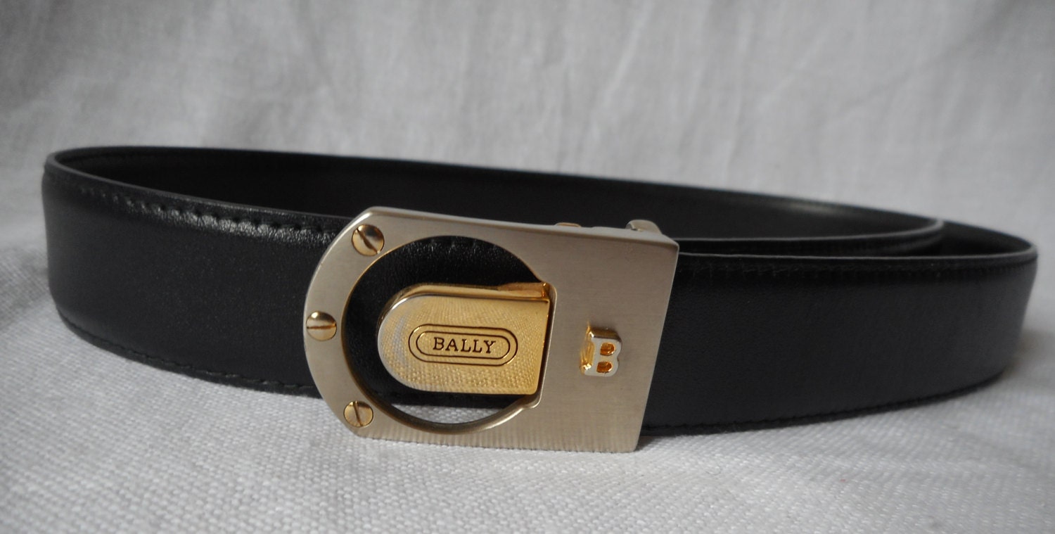 Bally Black Leather Belt with Metallic B Buckle Bally Double B buckle hammered leather belt - Black - Men  main image 4