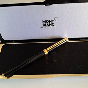 Original Montblanc Noblesse Oblige Ballpoint Pen Black Resin and Gold Trim With Box Etsy Canada
