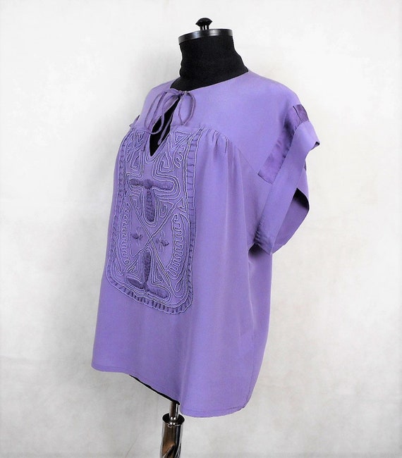 Purple Silk Blouse with Embroidery, Munthe Plus S… - image 3